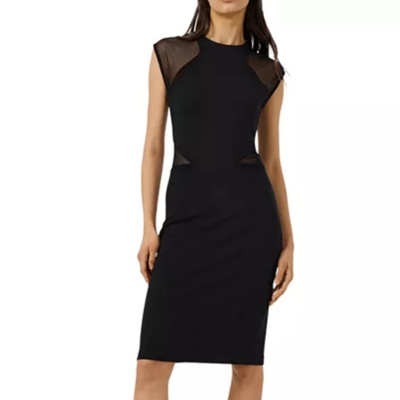 French Connection Dresses & Skirts - French Connection Viven Sheer Paneled Jersey Dress